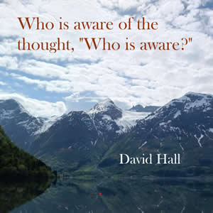 Who is aware of the thought, "Who is aware?"