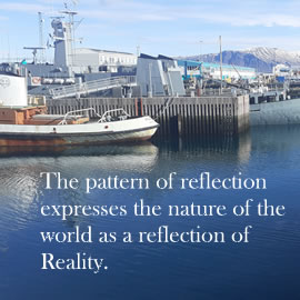 The pattern of reflection expresses the nature of the world as a reflection of Reality.