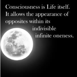 Consciousness is Life itself. It allows the appearance of opposites within its indivisible infinite oneness.